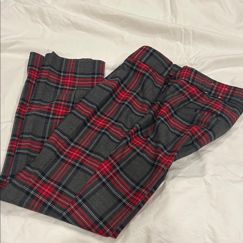 Talbots Red and Black Plaid Dress Pants 2P
